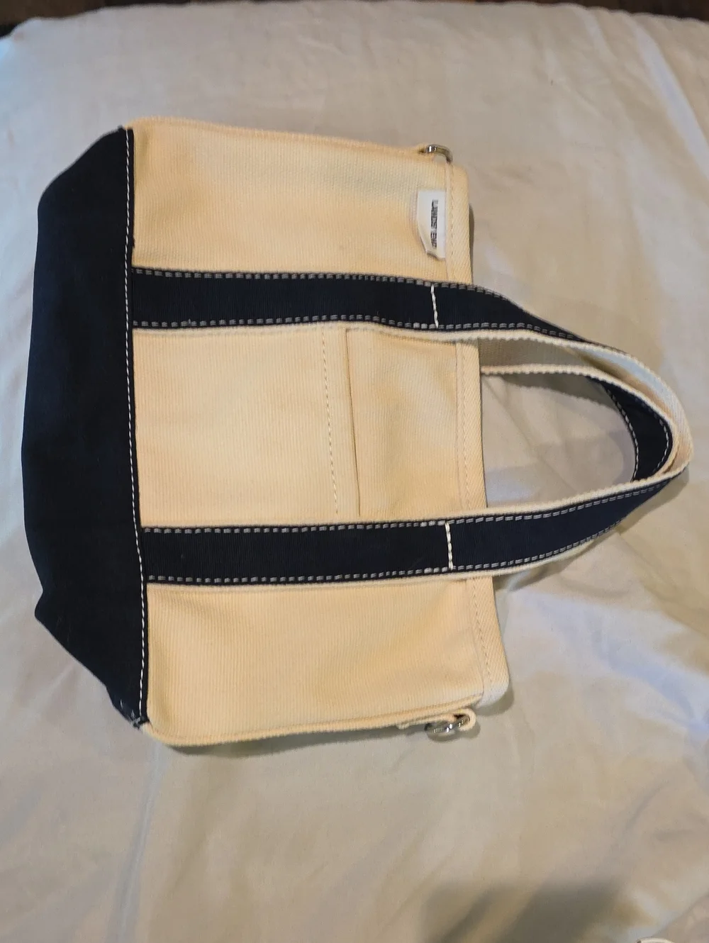 Canvas Tote Bag in Cream and Navy - Classic Everyday Carry